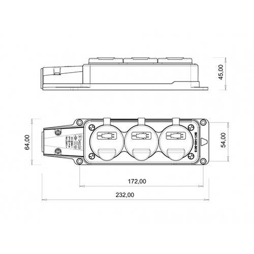 Bemis Üçlü Grup Priz Monofaze Kauçuk IP54 BK1-1402-3613