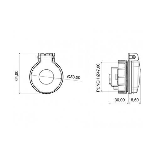 Bemis Somunlu Pano Priz Plastik Monofaze IP44 BY8-1402-2440