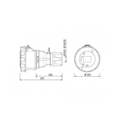5/32A UZATMA PRİZ CEE NORM 380V IP67