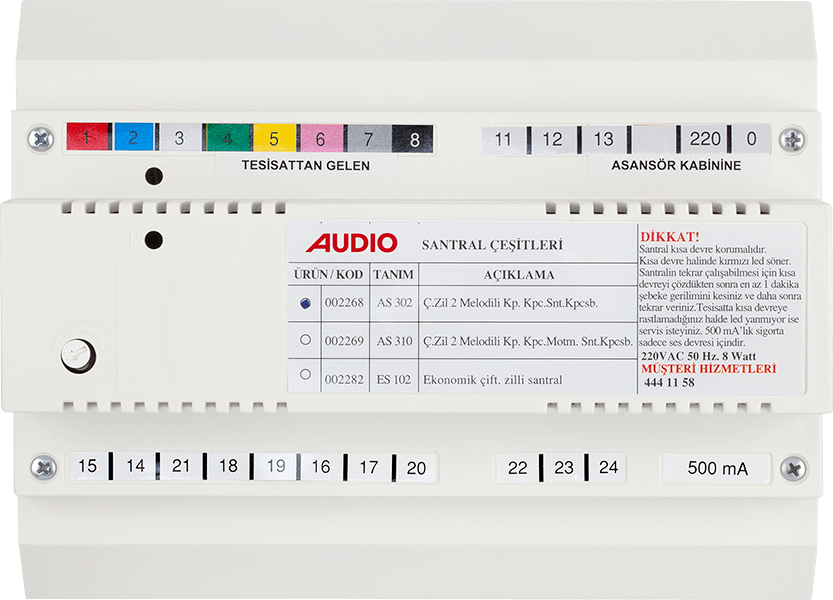 AUDIO 002268 Bus Plus As 302 Santral (Kapıcılı Çift Zilli 2 Melodili)– Beyaz Şase