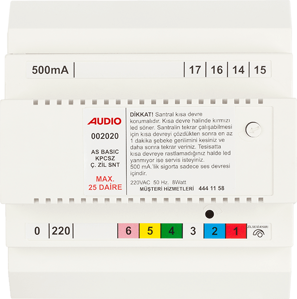 AUDIO 002020 Bus Plus As Santral (Kapıcısız Çift Zili 25 Daireye Kadar) – Beyaz Şase