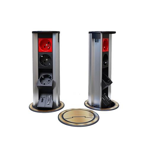 Ne-ad 8 Modül Silindir Priz Kutusu Inox Delik Çapı 105mm 3608