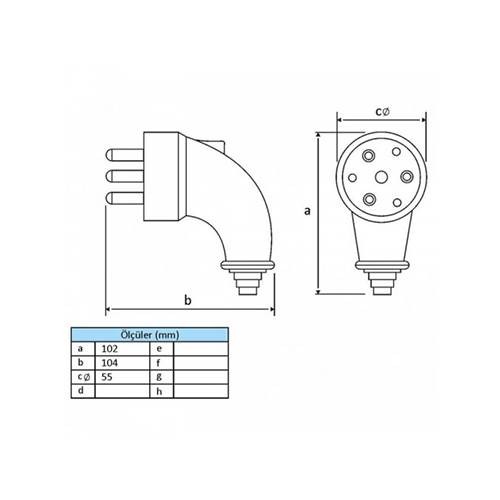 Bemis 3x25A Kauçuk Eğik Fiş BK1-2504-4023
