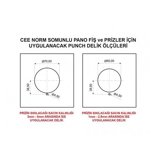 Bemis 5/32A Somunlu Priz CEE 380V IP44 BC1-3505-2440