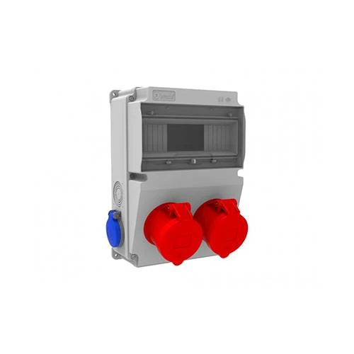 Bemis 2 Ad. 5/32A Ön + 2 Ad. 1/16A Yan Prizli Kombinasyon IP44 BD2-2234-2020