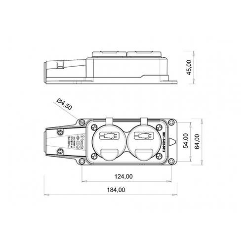 Bemis İkili Grup Priz Monofaze Kauçuk IP54 BK1-1402-3612