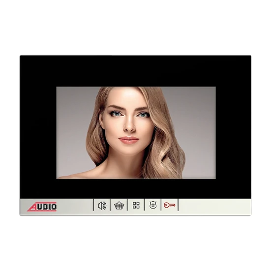 AUDIO 001464A (001191) Bus Plus 7"Görüntülü Diafon Mekanik Butonlu Handsfree Vi̇lla Set Si̇yah