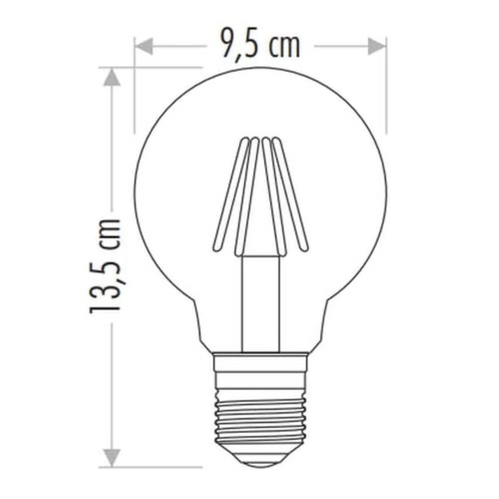 CATA 6W Edison LED Ampul G95 Glop Günışığı E27 CT-4354