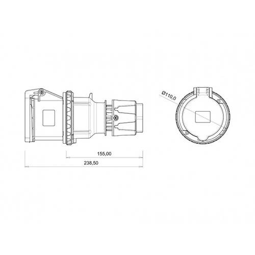 Bemis 5/63A Uzatma Priz CEE 380V IP44 BC1-4505-2312