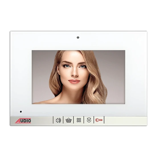 AUDIO 001464A (001190) Bus Plus 7"Görüntülü Diafon Mekanik Butonlu Handsfree Vi̇lla Set Beyaz