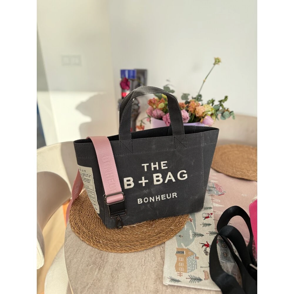 Canta pembe + siyah askı ek