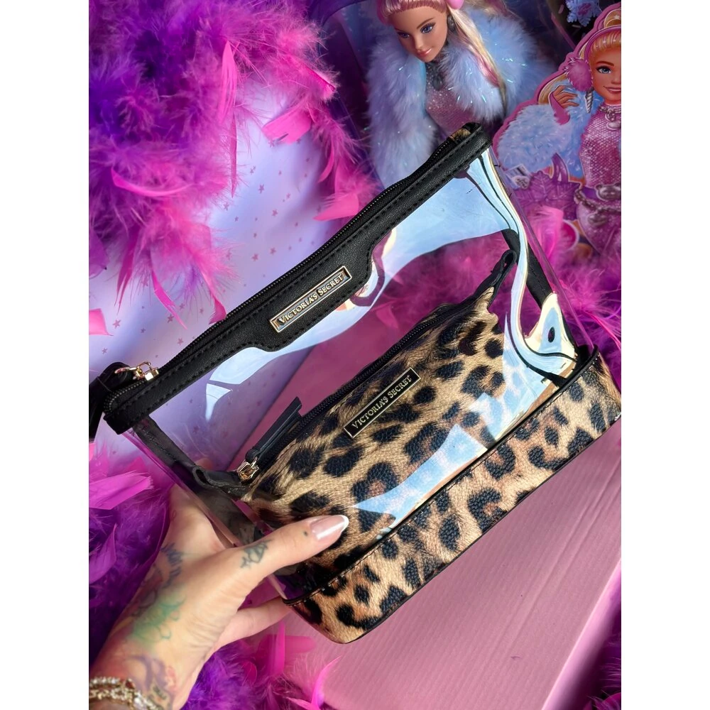 Leopar makyaj çantası