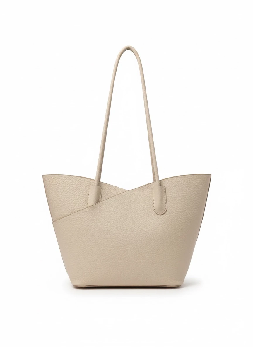 🎗️Moda~ Kriste bell model yumuşak deri kol çantası - Krem