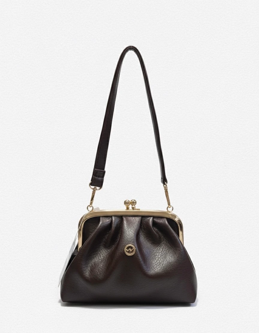 Gold burs detaylı çanta ( hem uzun hem kısa askısı mevcut ) - Acı kahve