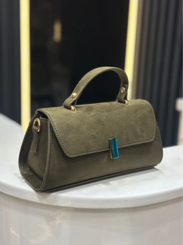 Moon Uzun askılı Süet el çantası - Haki