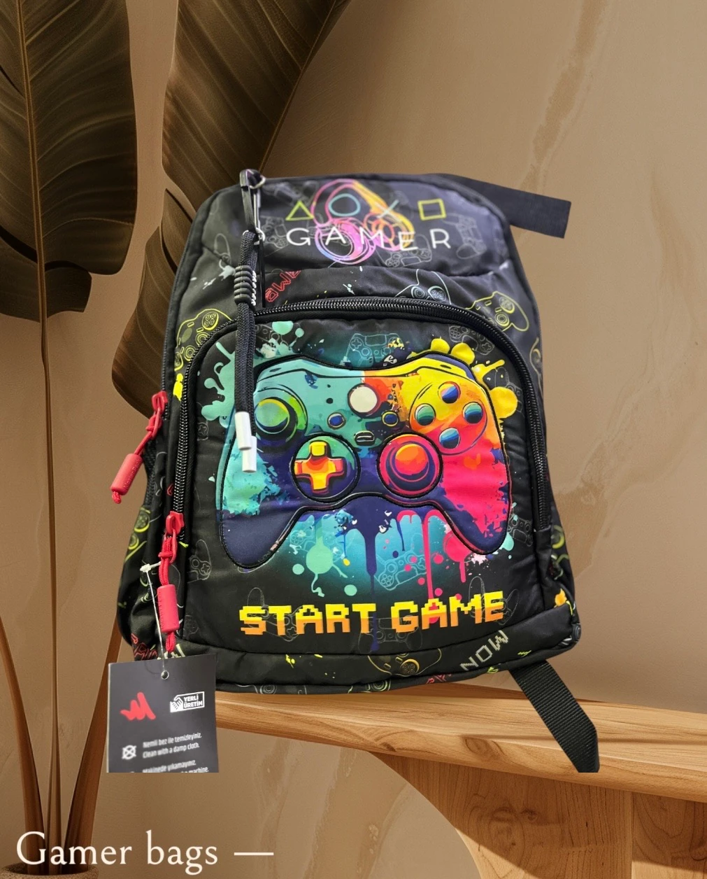 Gamer Okul sırt Çantası - Siyah