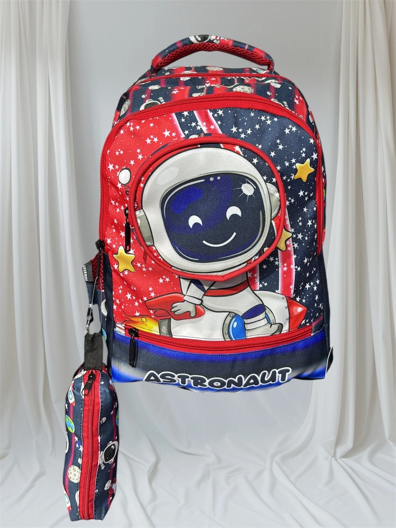 Astronaut Okul Sırt Çantası - Kırmızı-Lacivert