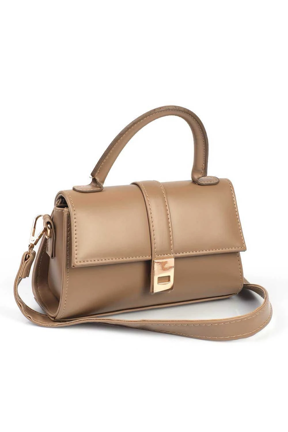 Moon Uzun askılı Deri el çantası - Vizon