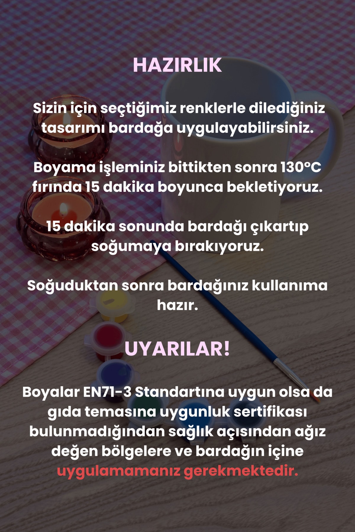 Kupa Boyama Seti Hobi Hediyelik