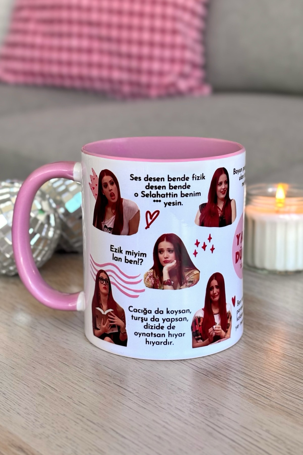 Yalan Dünya Tülay Ünlü İçi ve Kulbu Pembe Kupa