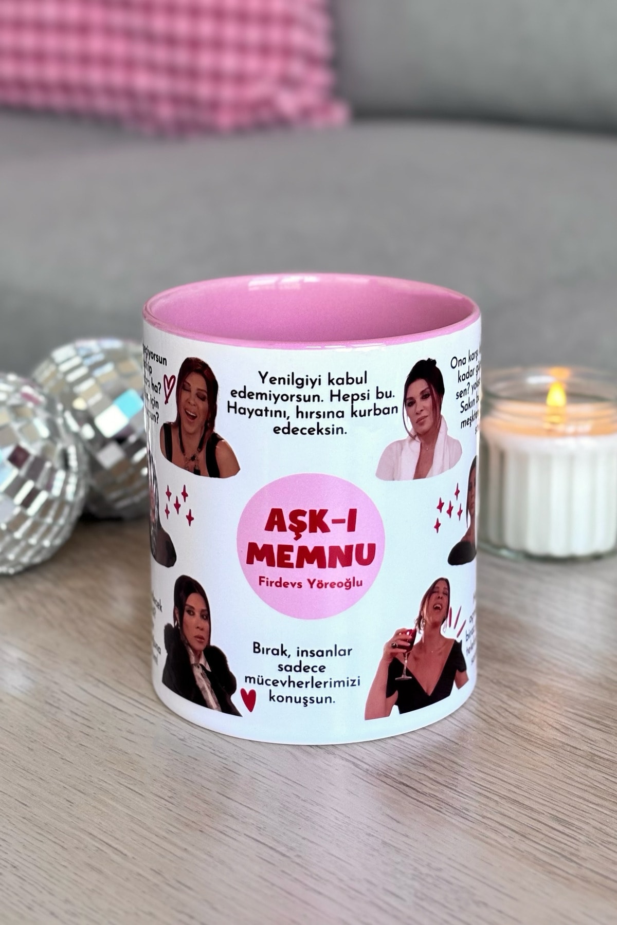 Aşk-ı Memnu Firdevs Yöreoğlu İçi ve Kulbu Pembe Kupa