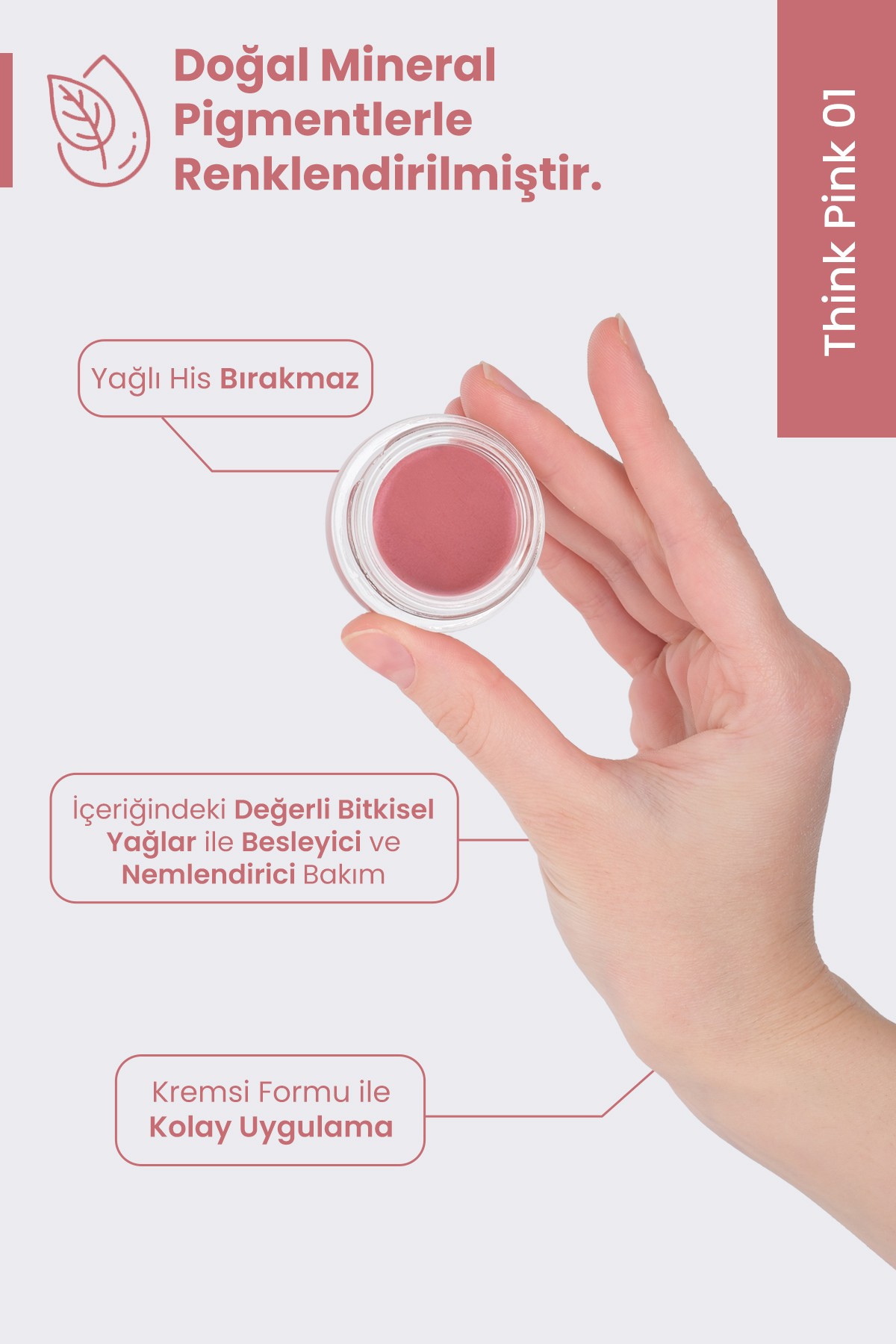 Krem Göz Farı Think Pink 01 %100 Doğal