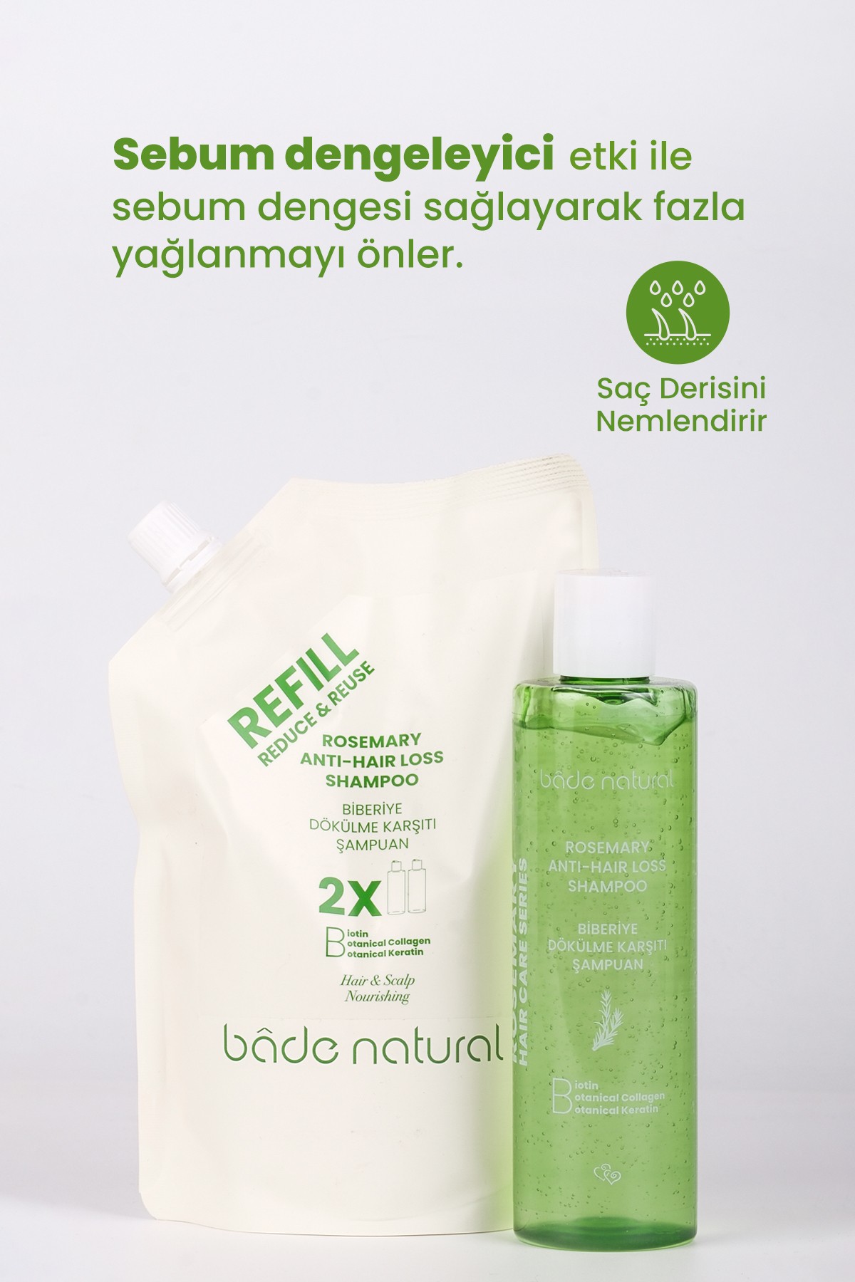 Biberiye Saç Dökülmesi Karşıtı Bakım Şampuan Refill Paket 500 ml