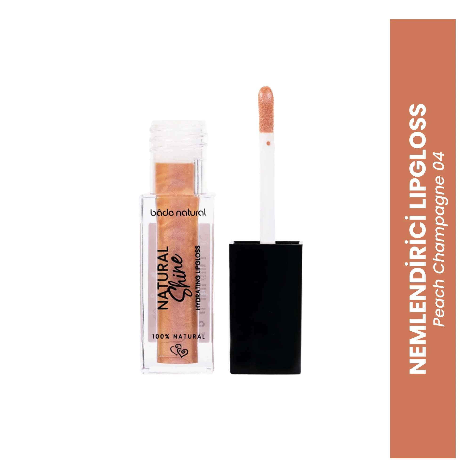 Nemlendirici Lipgloss Peach Champagne 04 Dudak Parlatıcısı %100 Doğal