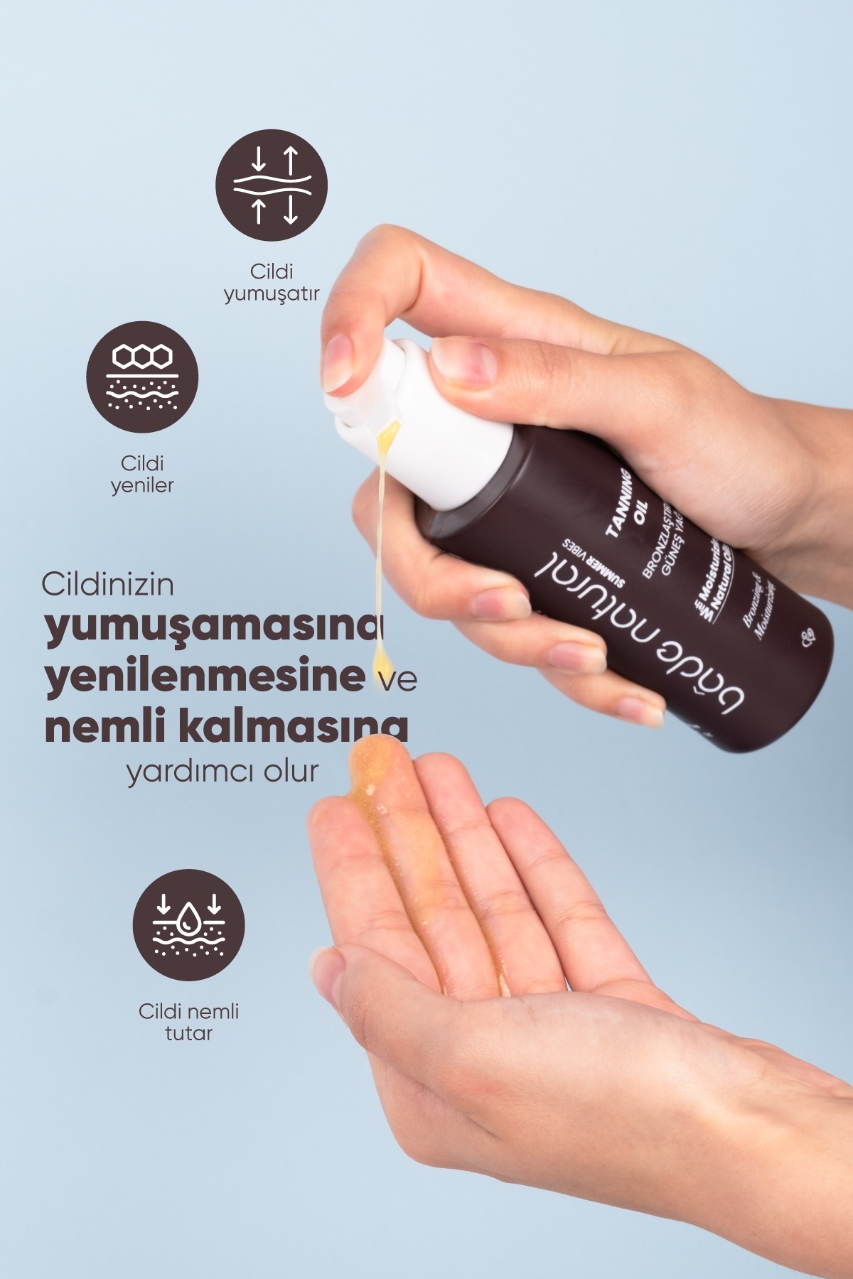 Bronzlaştırıcı ve Nemlendirici Güneş Yağı %100 Doğal 100 ml