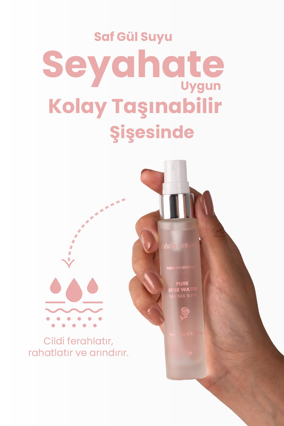 Gül Suyu Gözenek Sıkılaştırıcı Aydınlatıcı ve Arındırıcı Tonik %100 Doğal ve Saf 30 ml