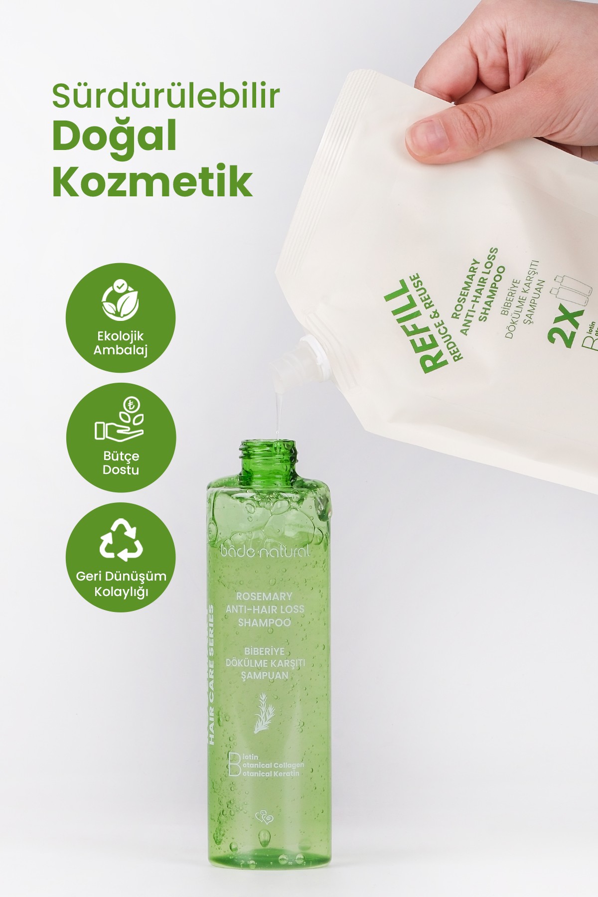 Biberiye Saç Dökülmesi Karşıtı Bakım Şampuan Refill Paket 500 ml