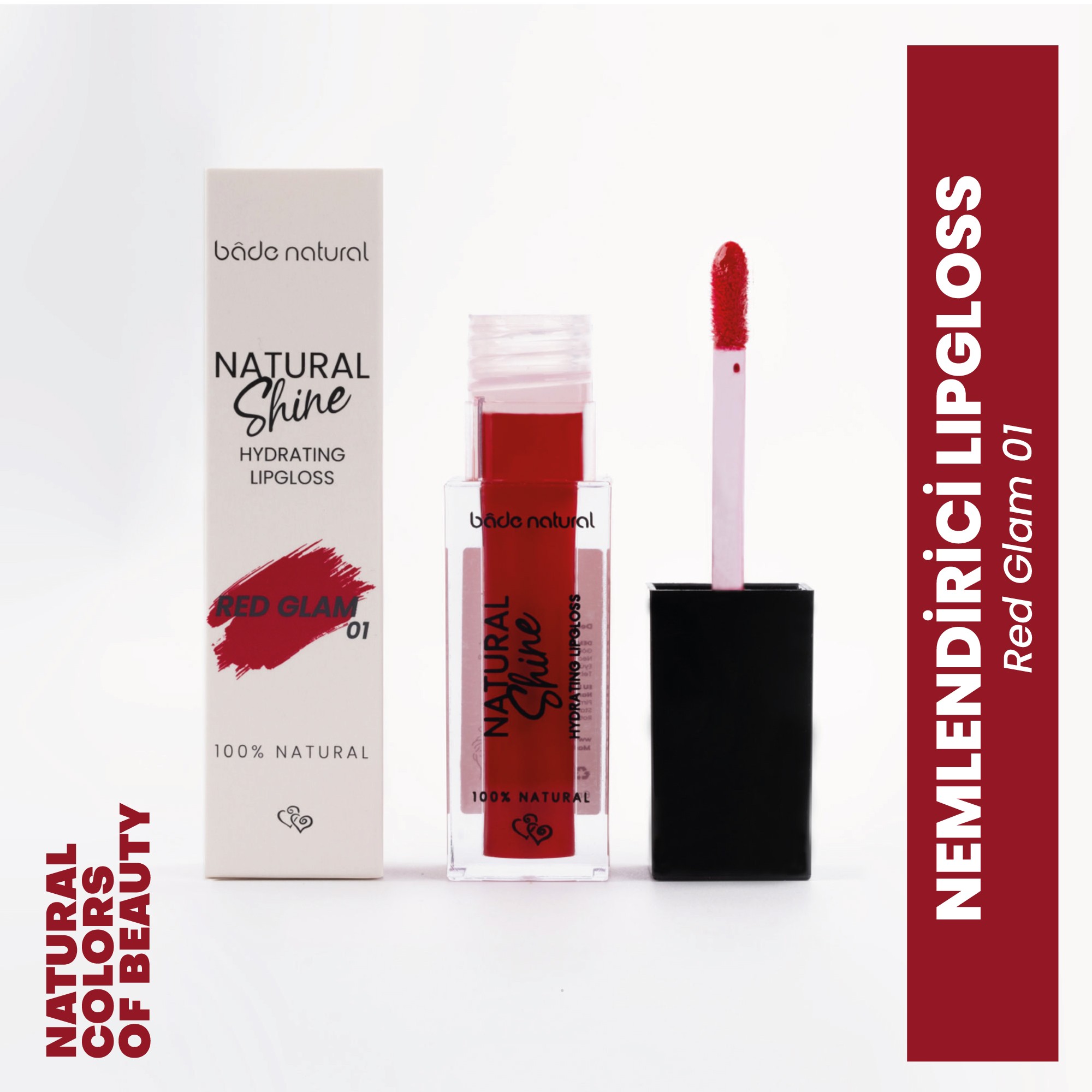 Nemlendirici Lipgloss Red Glam 01 Dudak Parlatıcısı %100 Doğal