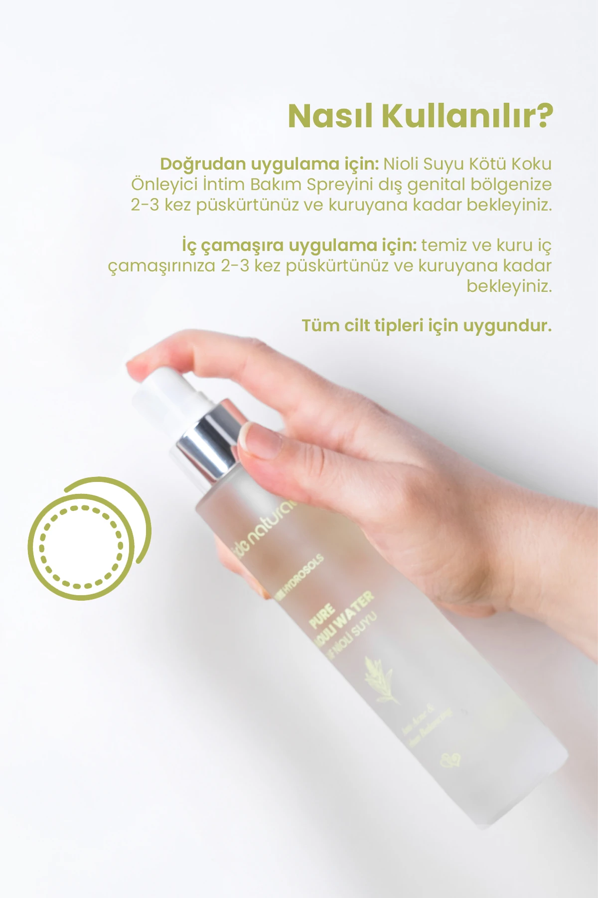 Nioli Suyu Kötü Koku Önleyici Intim Bakım Spreyi & Nioli Uçucu Yağ Set %100 Doğal ve Saf