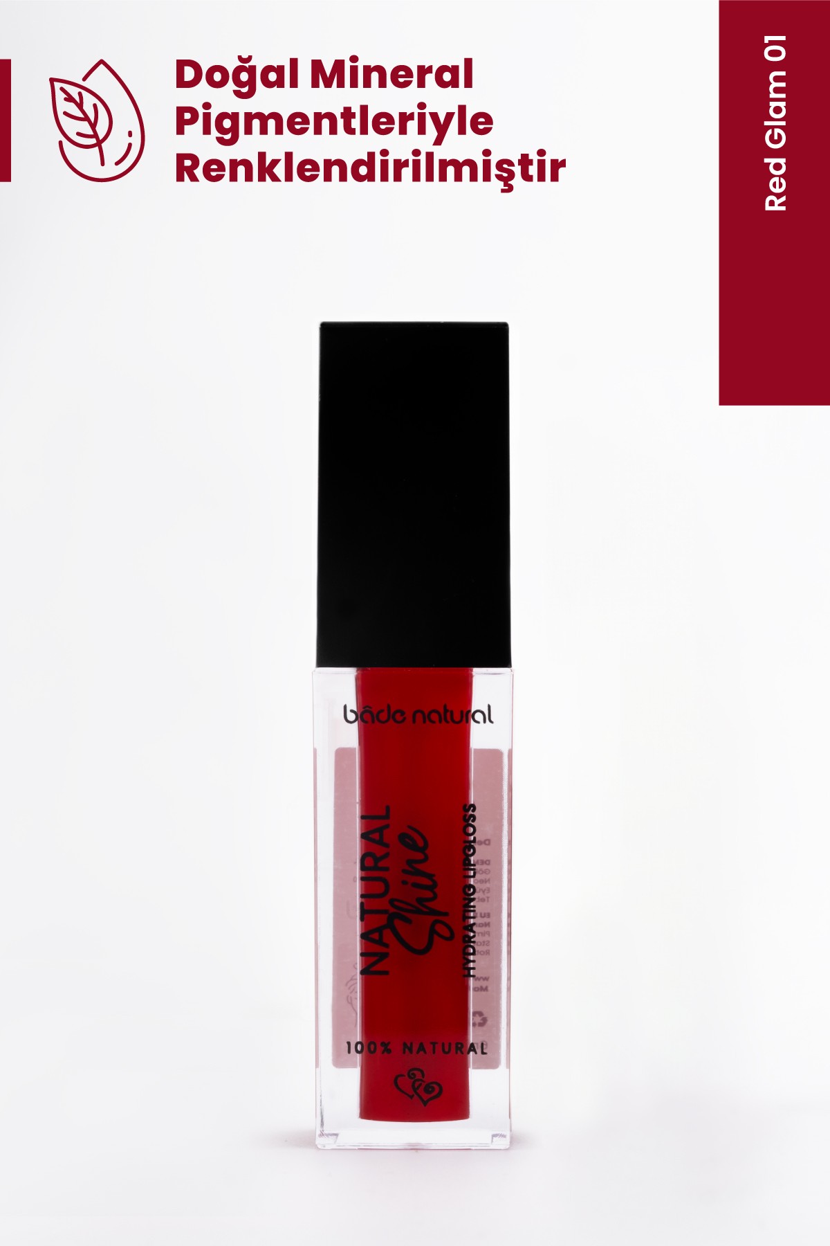 Nemlendirici Lipgloss Red Glam 01 Dudak Parlatıcısı %100 Doğal