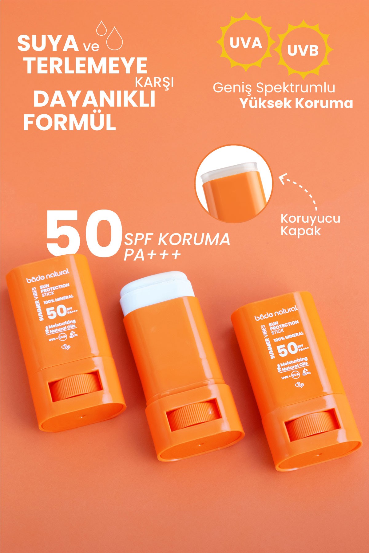 50 SPF %100 Mineral Filtreli ve Doğal Yüksek Korumalı Güneş Stick 16 g