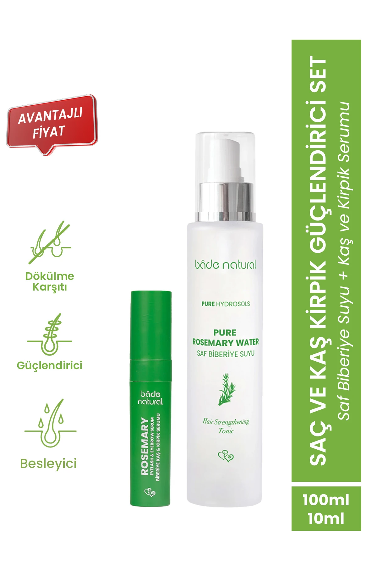 Biberiye Suyu Saç Toniği & Biberiye Yağı Kaş ve Kirpik Serum Set
