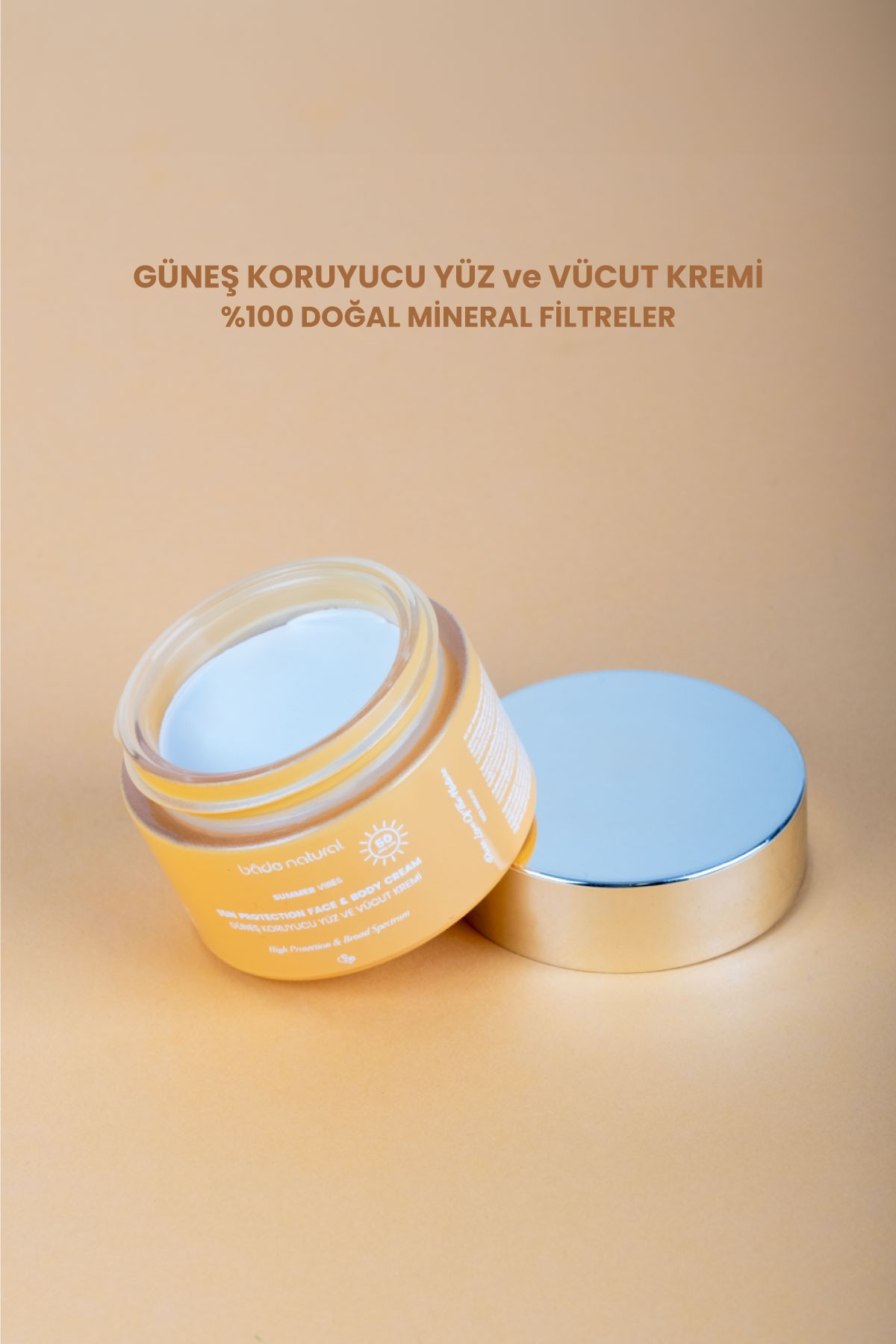 50 Spf %100 Mineral Filtreli ve Doğal Güneş Koruyucu Yüz ve Vücut Kremi 50 ml