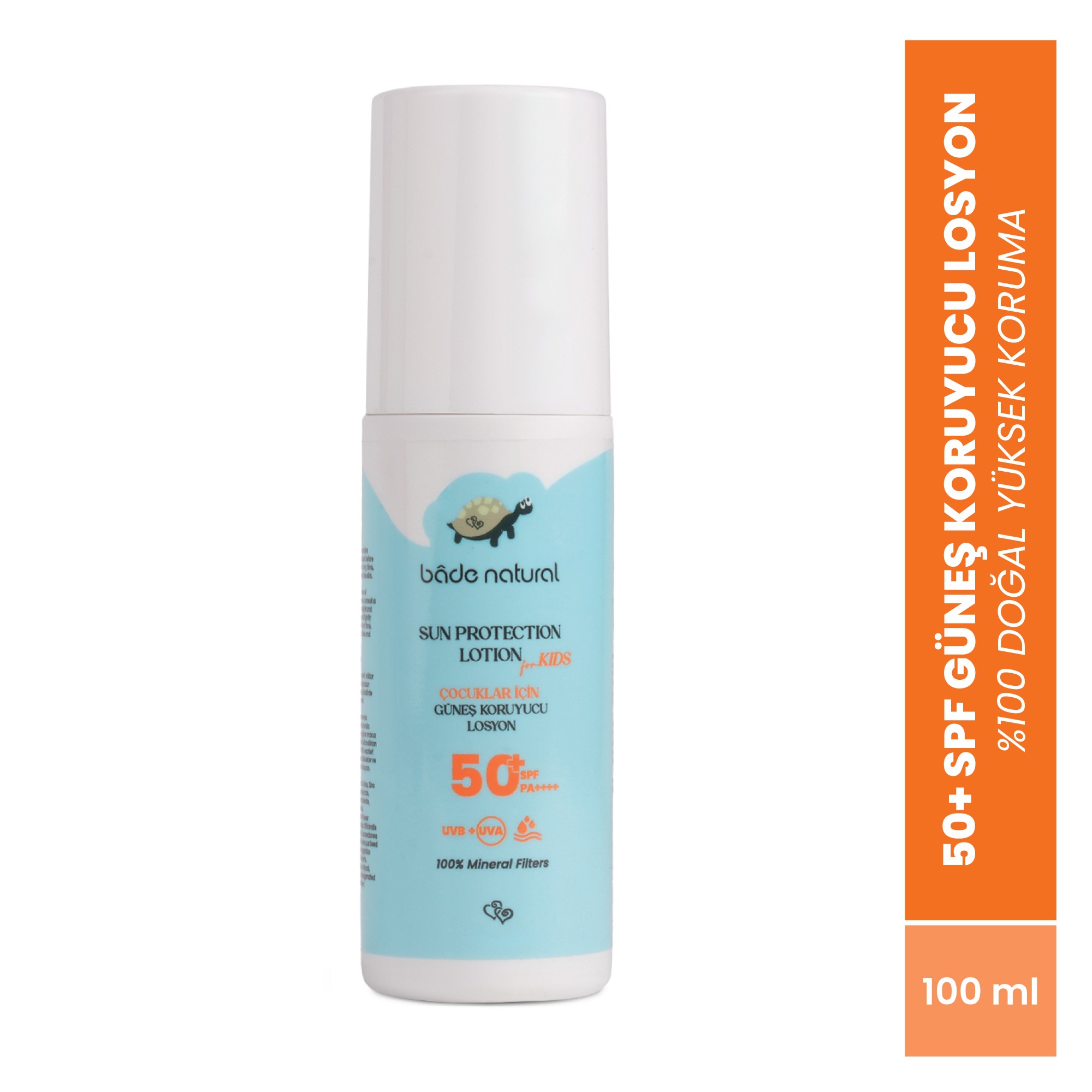 %100 Doğal 50+ SPF Yüksek Korumalı Çocuk Güneş Koruyucu Losyon 100 ml