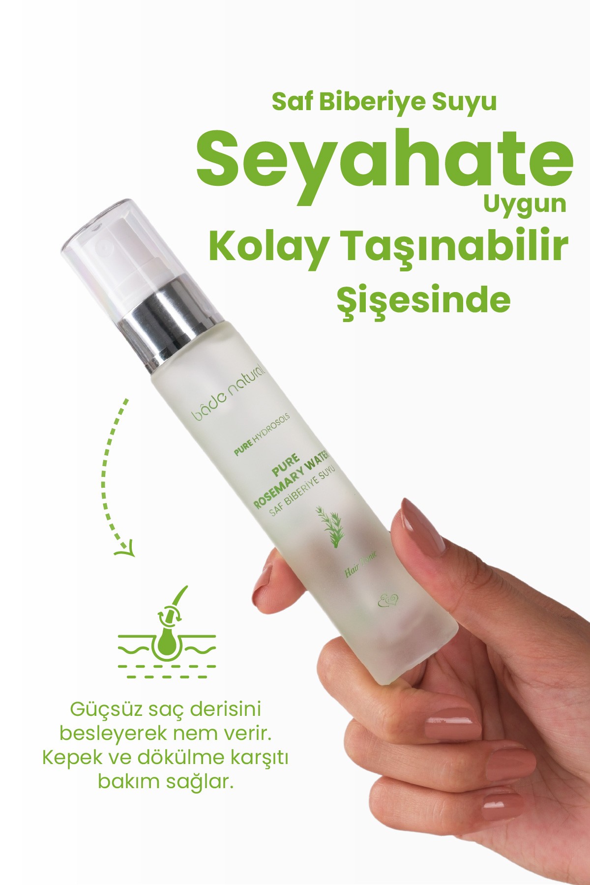 Biberiye Suyu Güçlendirici Saç Toniği Dökülme Karşıtı %100 Doğal ve Saf 30 ml