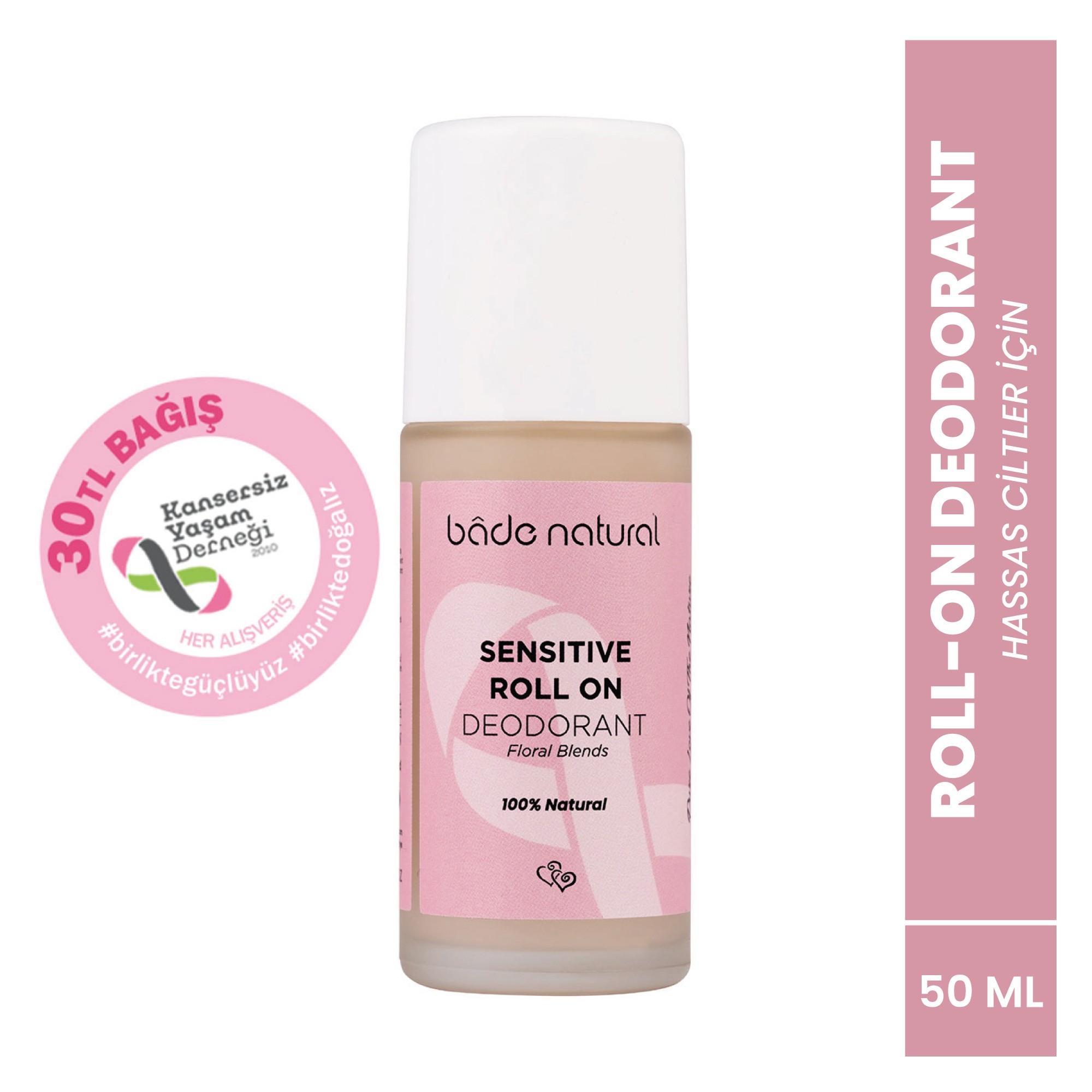 Doğal Roll On Floral Blends Deodorant Hassas Ciltler İçin Ter Kokusu Önleyici Vegan 50 ml