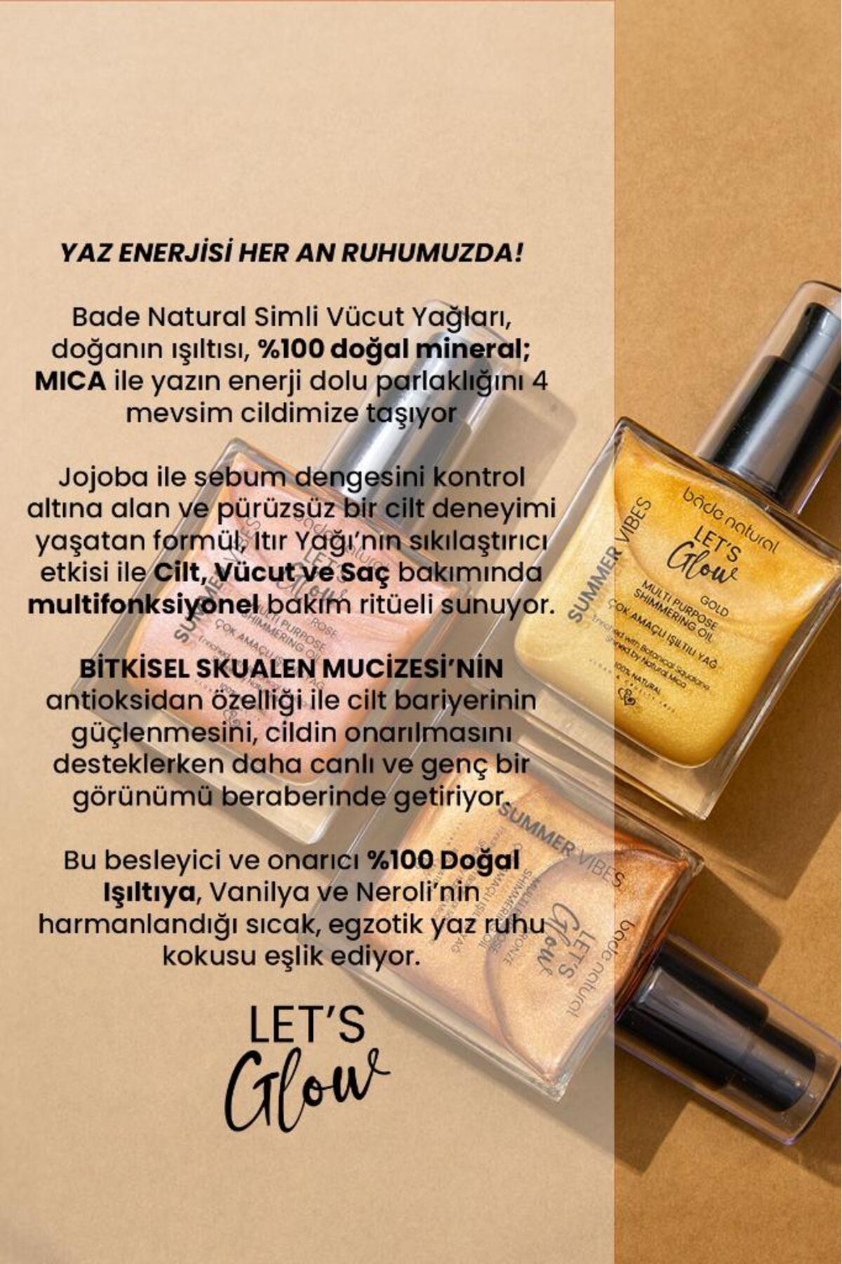 Nemlendirici Işıltılı Bronze Çok Amaçlı Vücut Yağı 50 ml