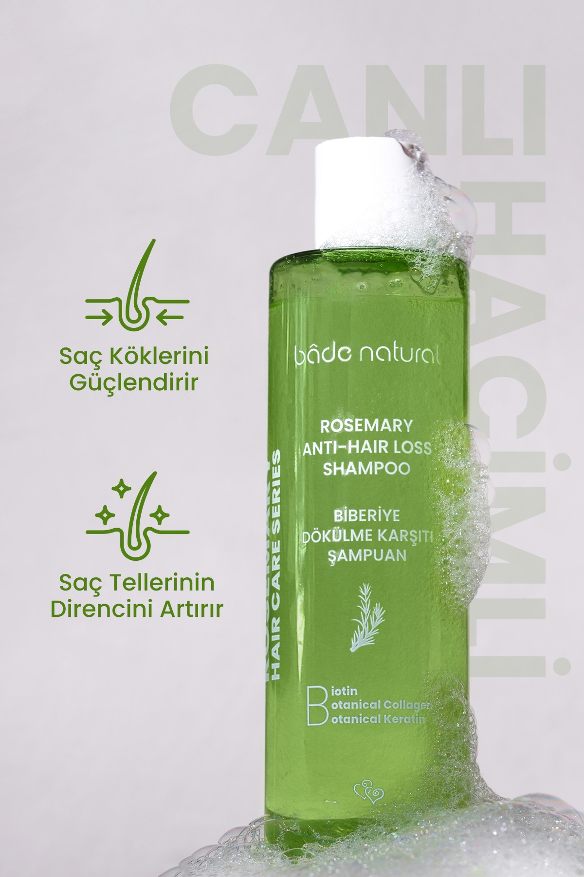 Biberiye, Biotin, Keratin ve Kolajen Complex Saç Dökülmesi Karşıtı Bakım Şampuanı 250 ml