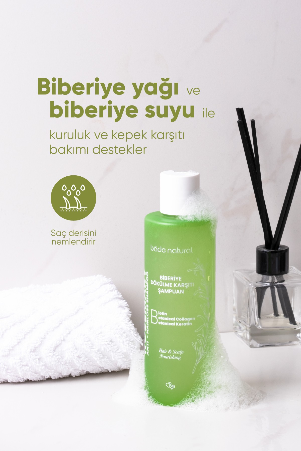 Biberiye, Biotin, Keratin ve Kolajen Complex Saç Dökülmesi Karşıtı Bakım Şampuanı 200 ml