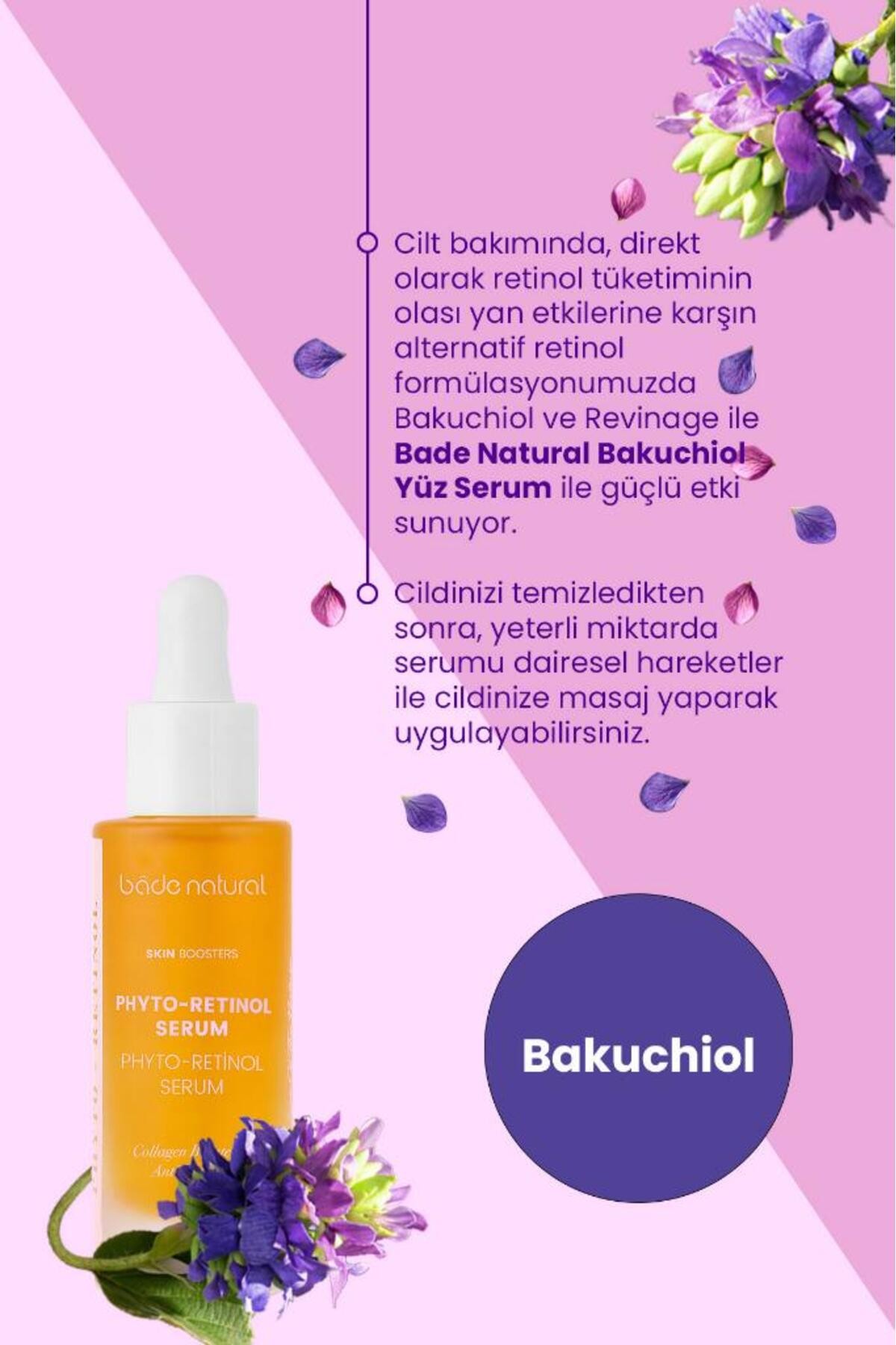 Bakuchiol Phyto Retinol Yüz Serumu Yaşlanma ve Kırışıklık Karşıtı 30 ml