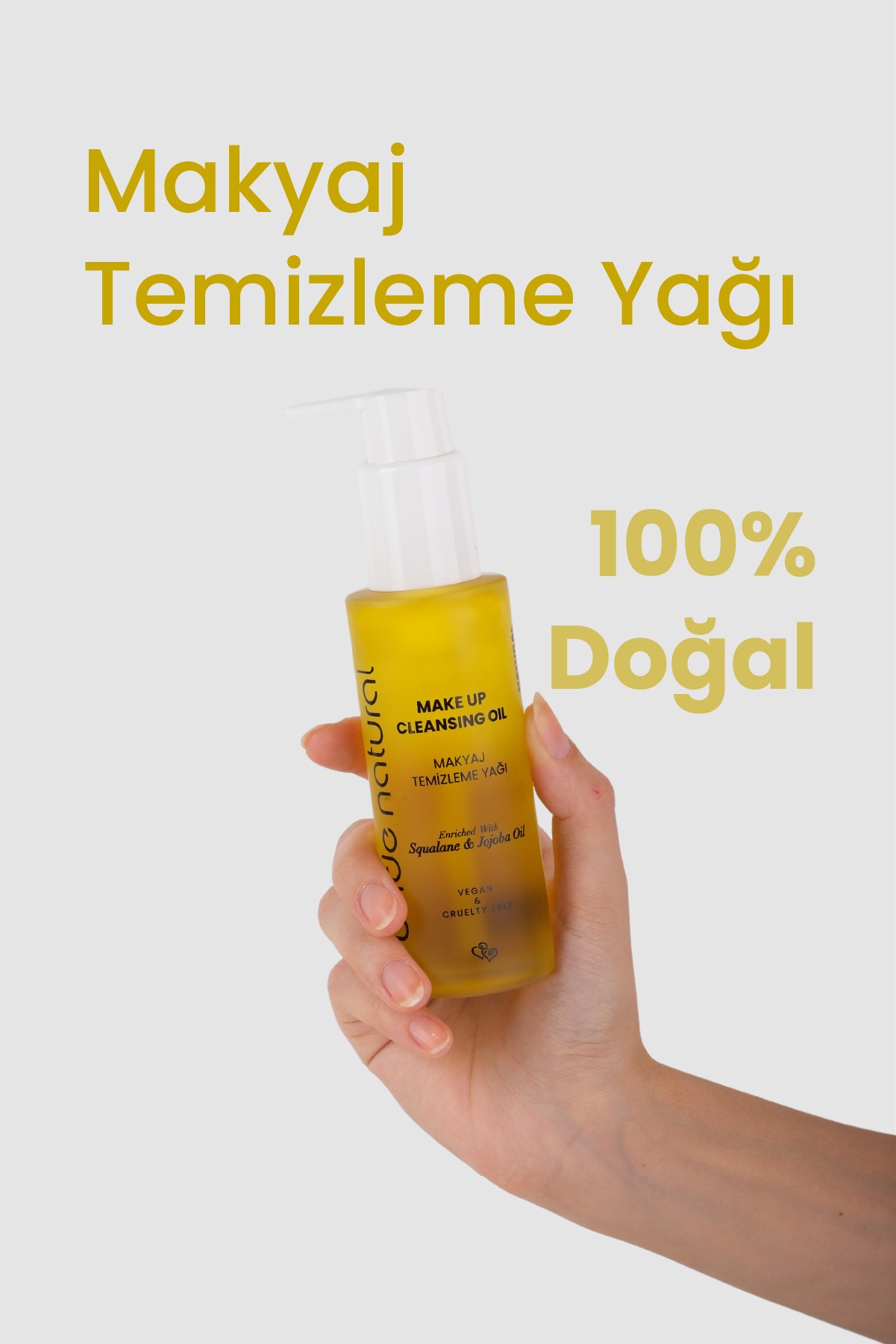 Makyaj Temizleme Yağı Jojoba ve Skualan İçerikli %100 Doğal ve Vegan 100 ml