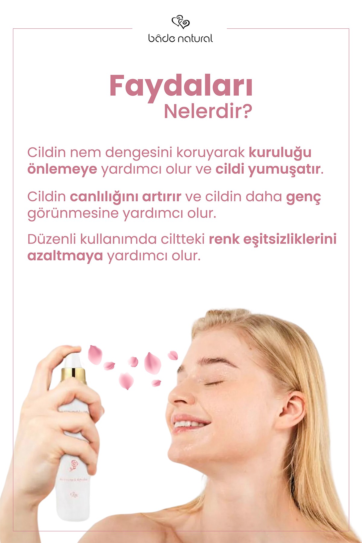 Gül Suyu Gözenek Sıkılaştırıcı Aydınlatıcı ve Arındırıcı Tonik Refill 200 ml %100 Doğal ve Saf