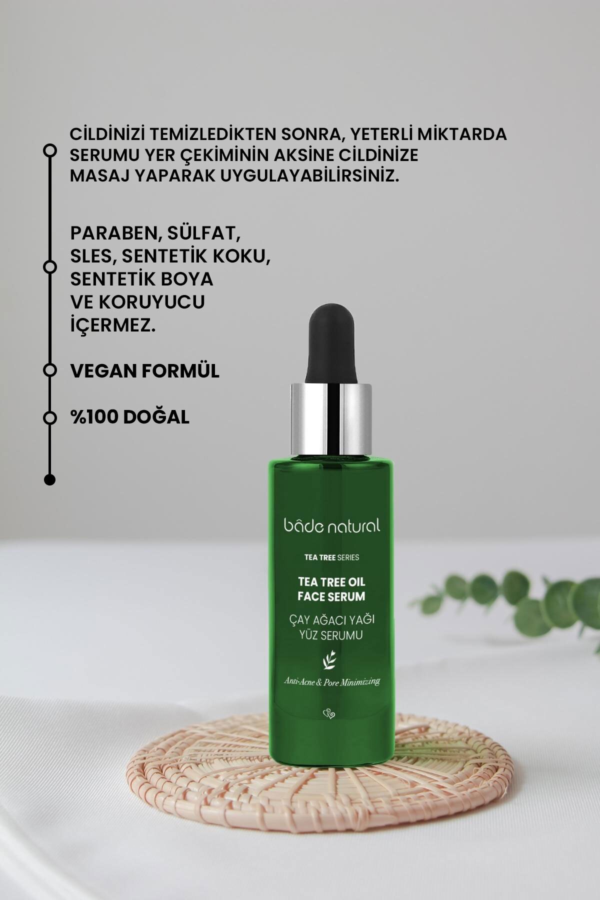 Çay Ağacı Akne Karşıtı ve Gözenek Sıkılaştırıcı Yüz Serumu 30 ml