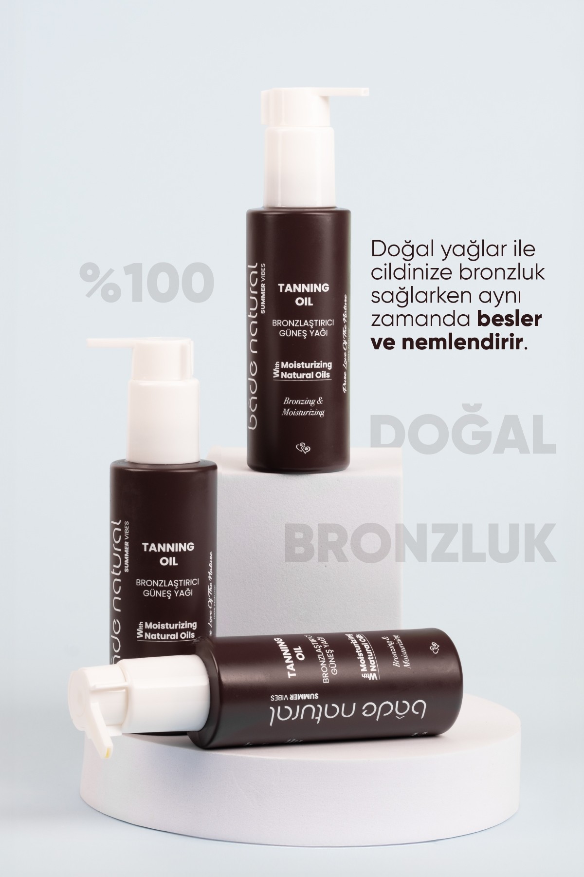 Bronzlaştırıcı ve Nemlendirici Güneş Yağı %100 Doğal 100 ml