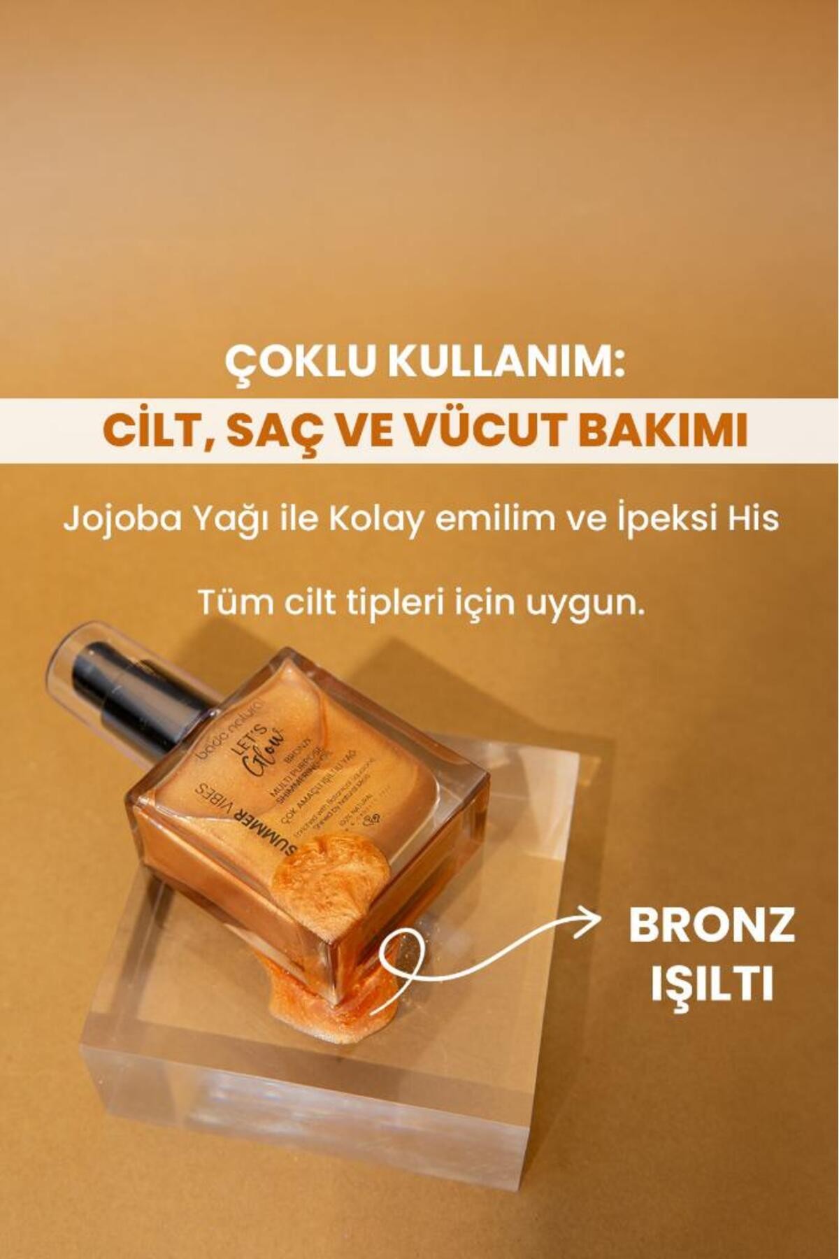 Nemlendirici Işıltılı Bronze Çok Amaçlı Vücut Yağı 50 ml