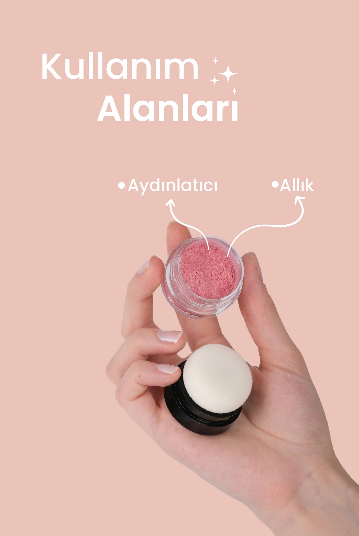 Sparkle Powder Shinny Pink Çok Amaçlı Toz Işıltılı Aydınlatıcı %100 Doğal